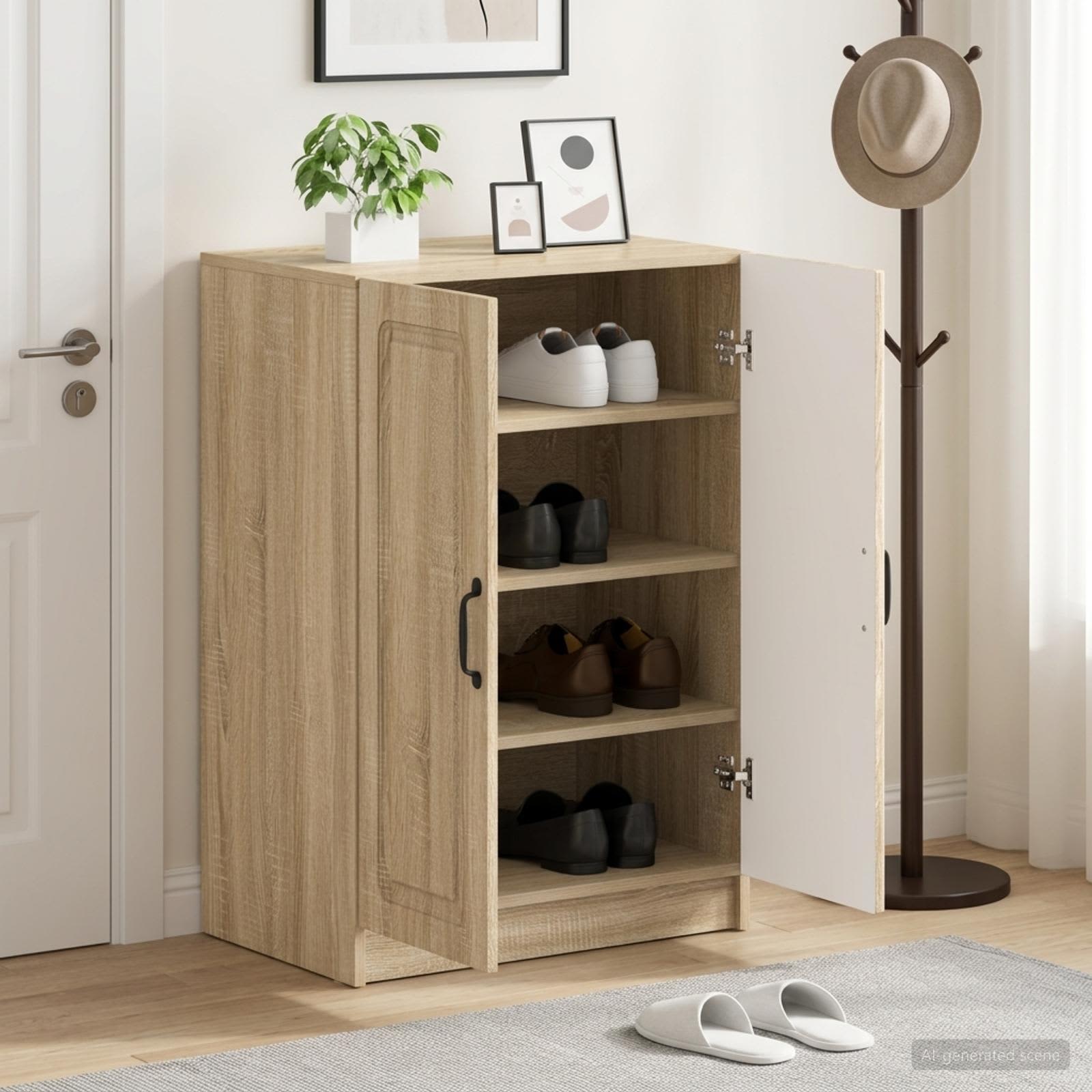 vidaXL Schoenenkast UTRECHT 59,5 x 39,5 x 87 cm Bewerkt hout