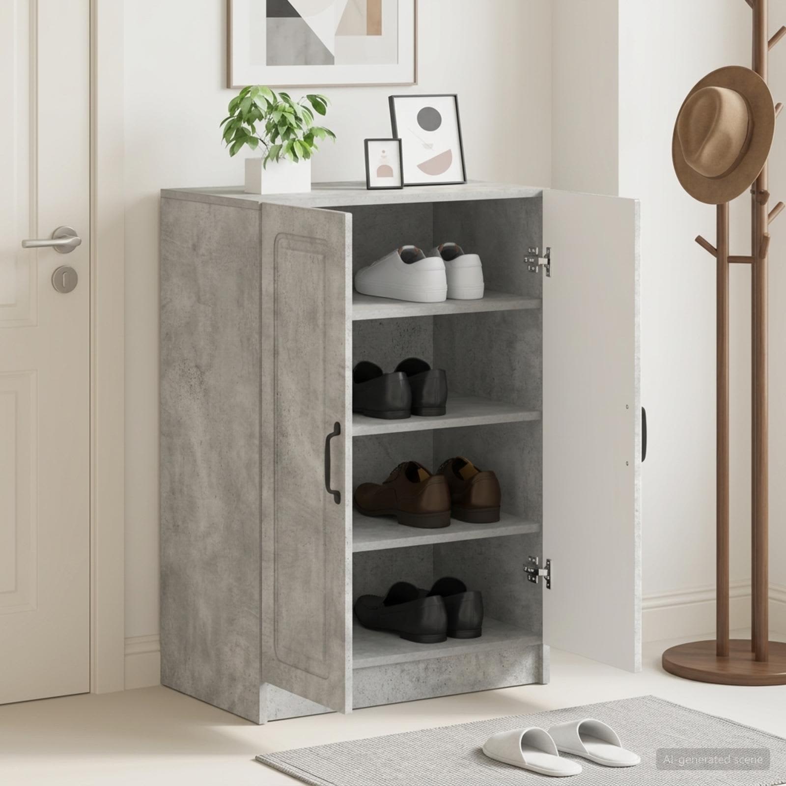 vidaXL Schoenenkast UTRECHT 59,5 x 39,5 x 87 cm Bewerkt hout