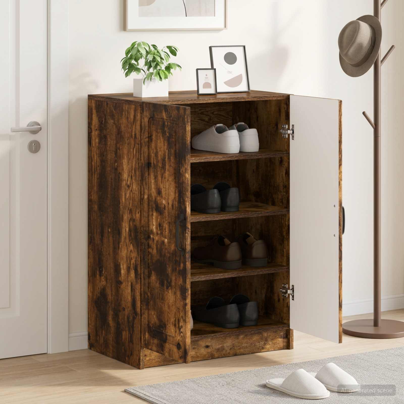 vidaXL Schoenenkast UTRECHT 59,5 x 39,5 x 87 cm Bewerkt hout