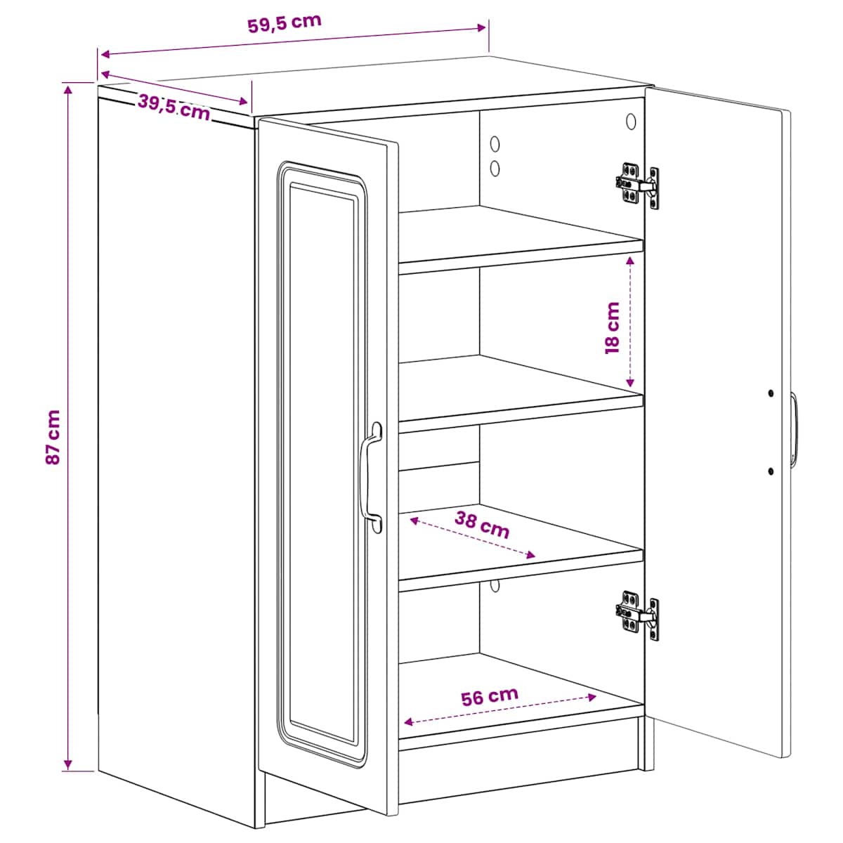 Sko skab UTRECHT 59,5 x 39,5 x 87 cm Konstrueret træ - Billede 9