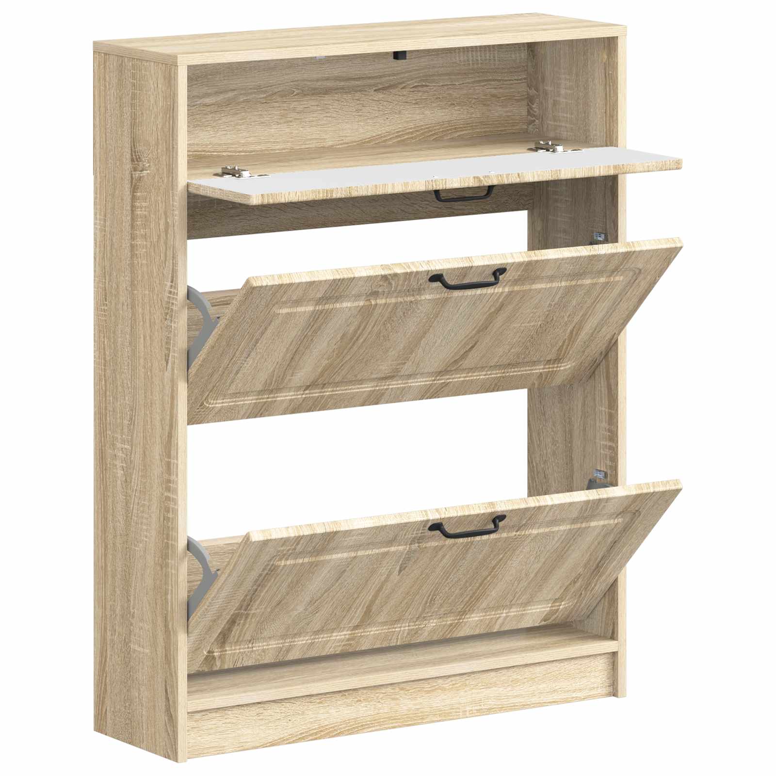 Schoenenkast UTRECHT 78 x 24 x 100 cm Bewerkt hout Sonoma Eiken image 2