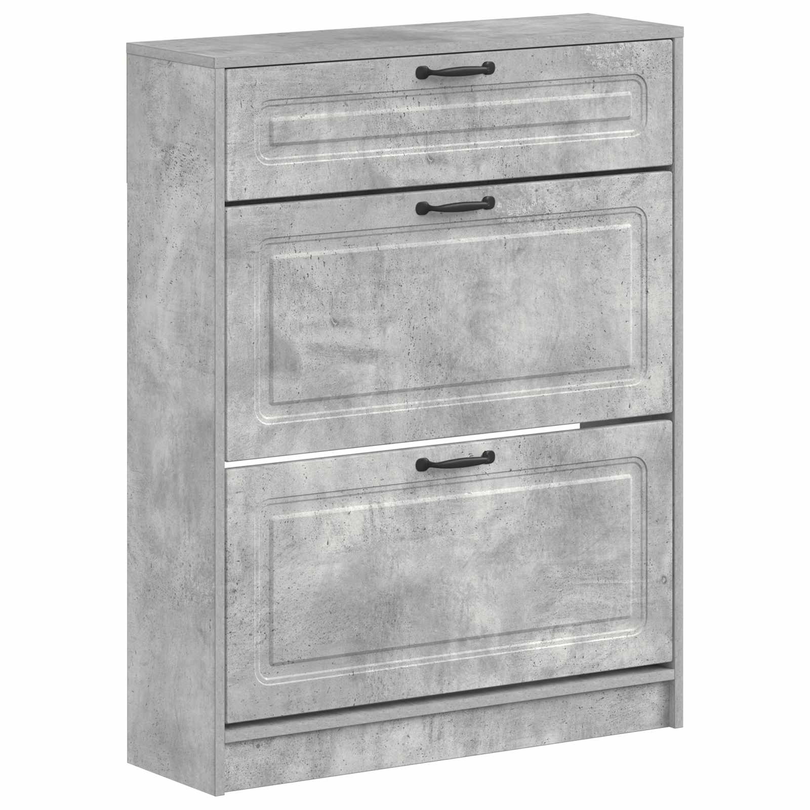 Schoenenkast UTRECHT 78 x 24 x 100 cm Bewerkt hout Betongrijs image 1