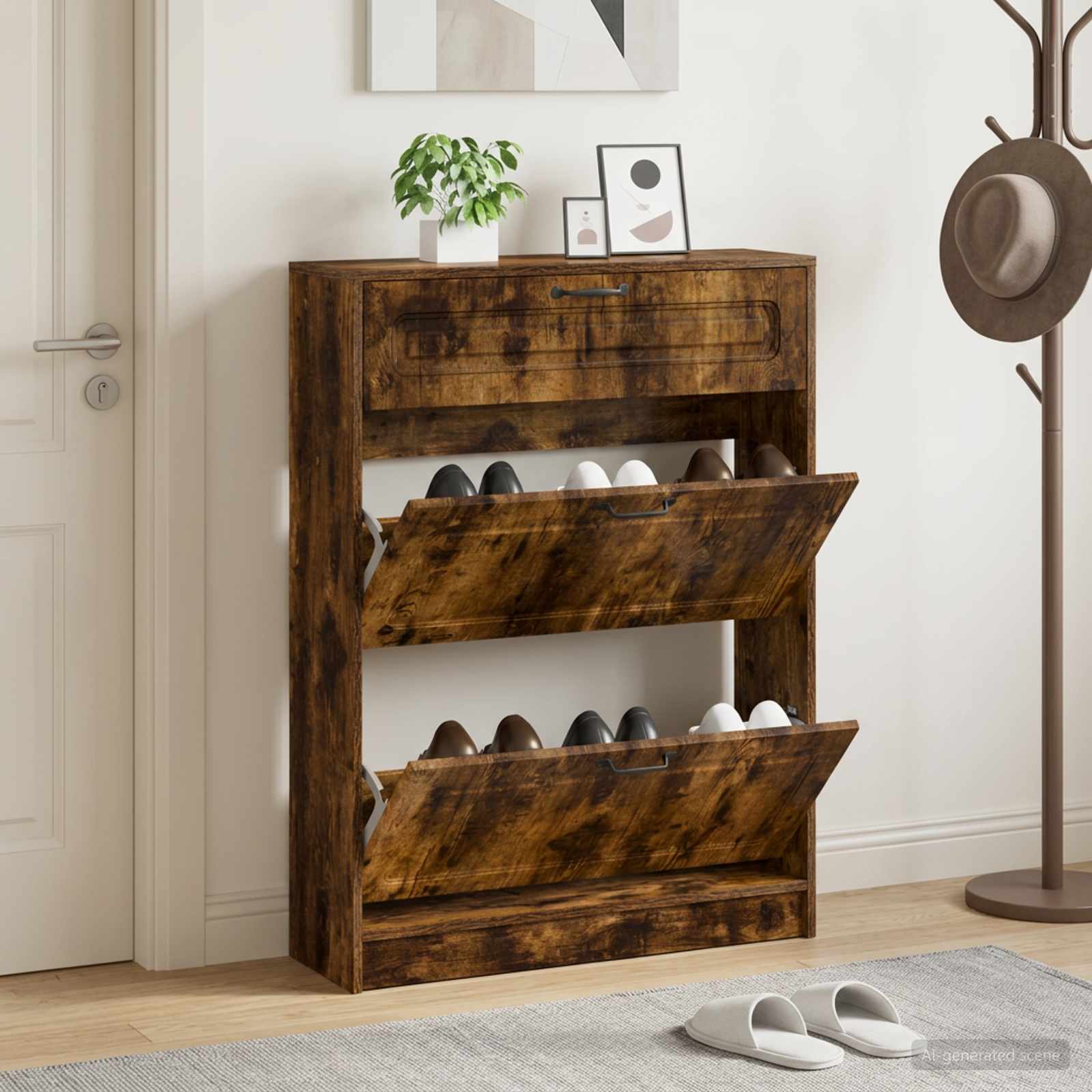 vidaXL Schoenenkast UTRECHT 78 x 24 x 100 cm Bewerkt hout