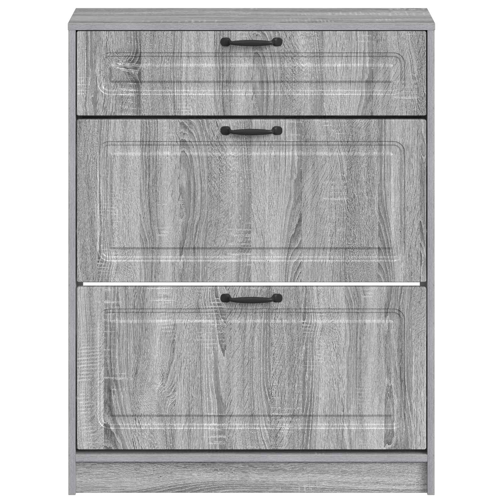 Schoenenkast UTRECHT 78 x 24 x 100 cm Bewerkt hout Grijs Sonoma image 3