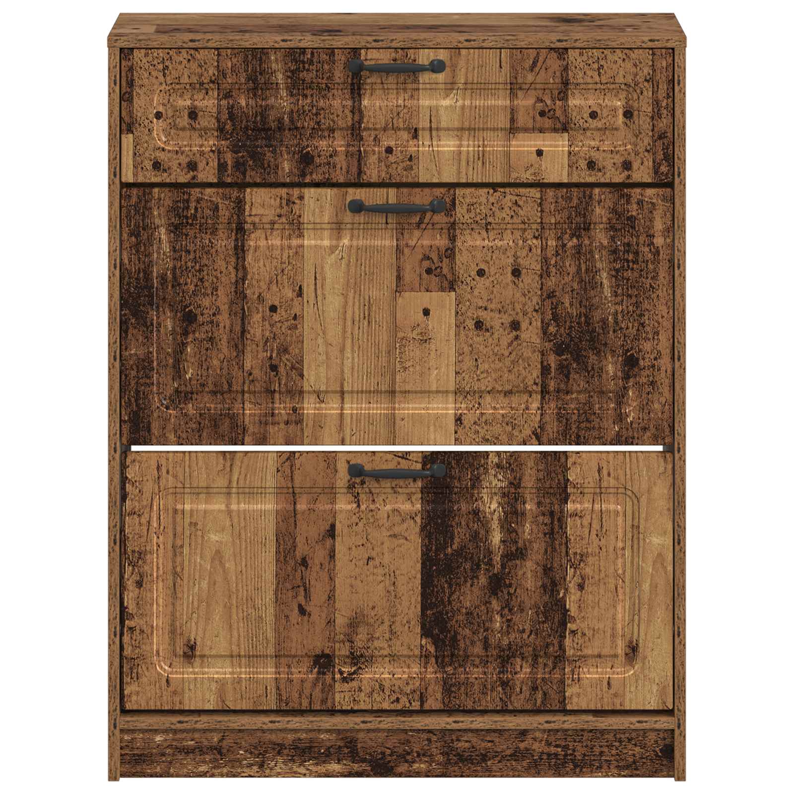 Schoenenkast UTRECHT 78 x 24 x 100 cm Bewerkt hout Oud hout image 3