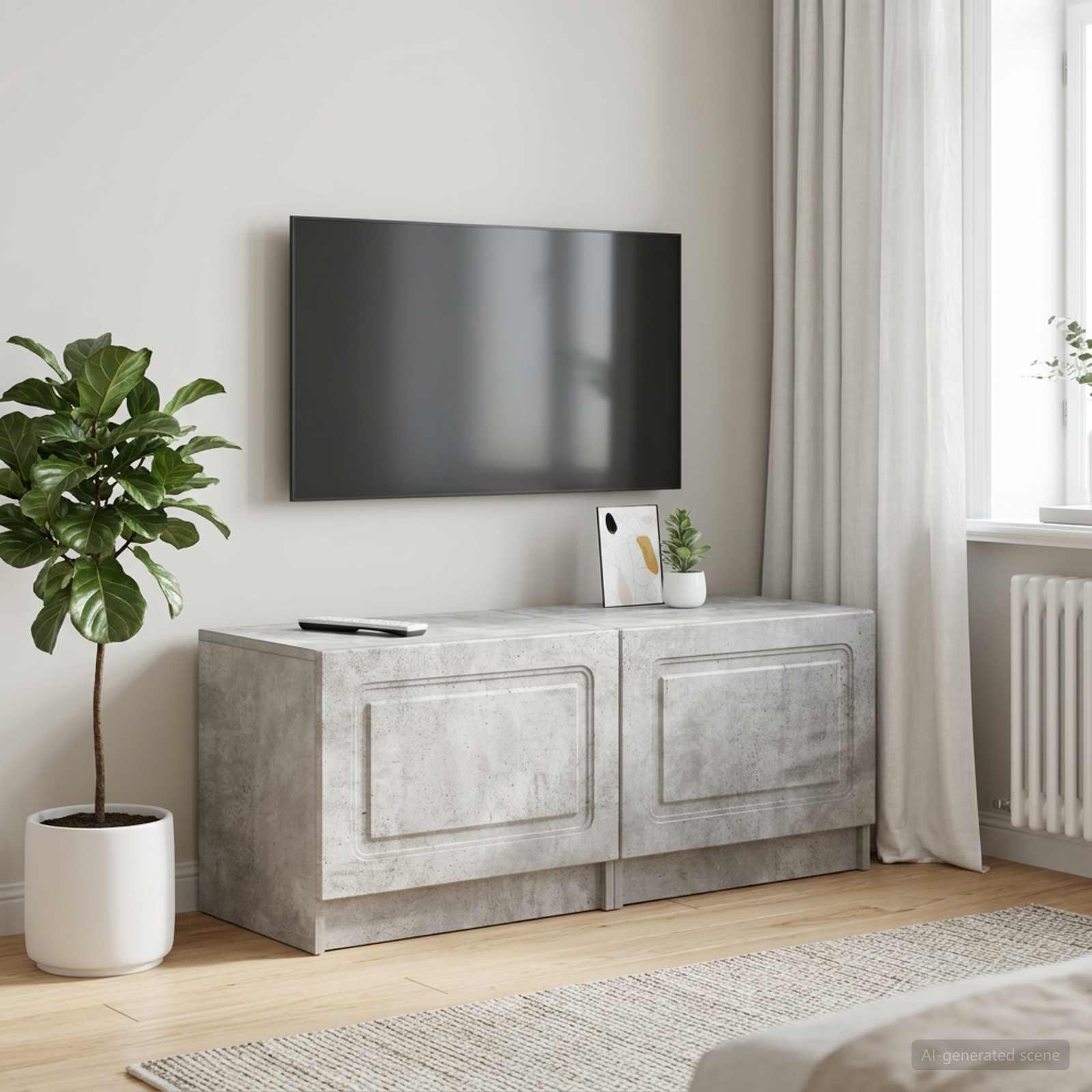 vidaXL Tv-meubel Betongrijs Bewerkt hout