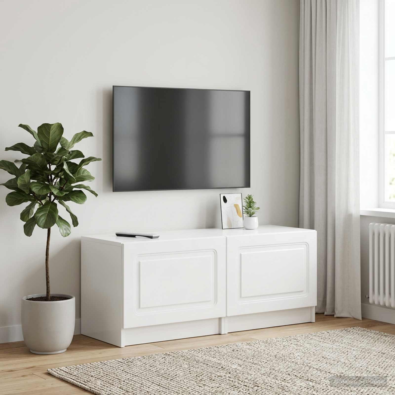 vidaXL Tv-meubel Hoogglans Wit Bewerkt hout