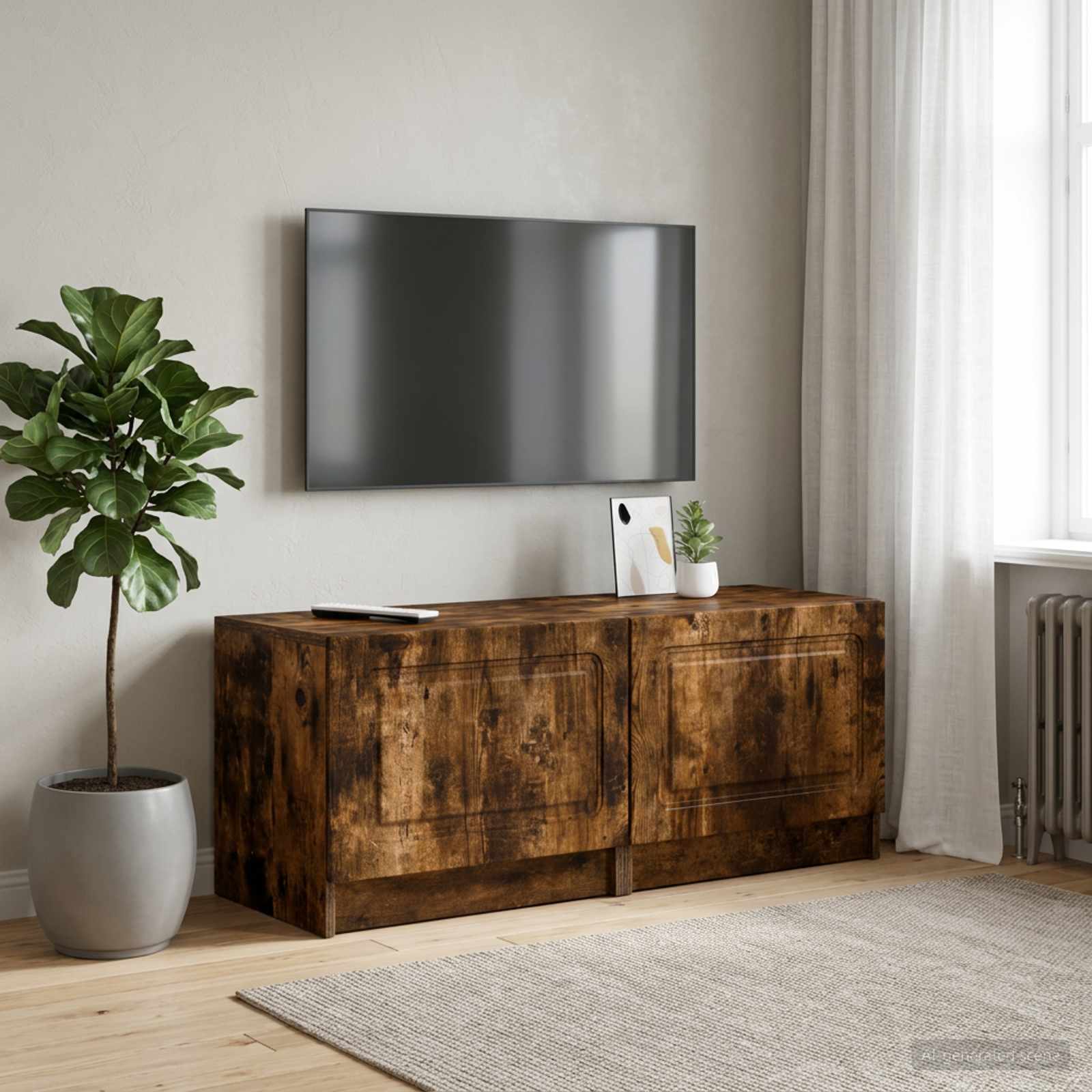 vidaXL Tv-meubel Gerookt eiken Bewerkt hout