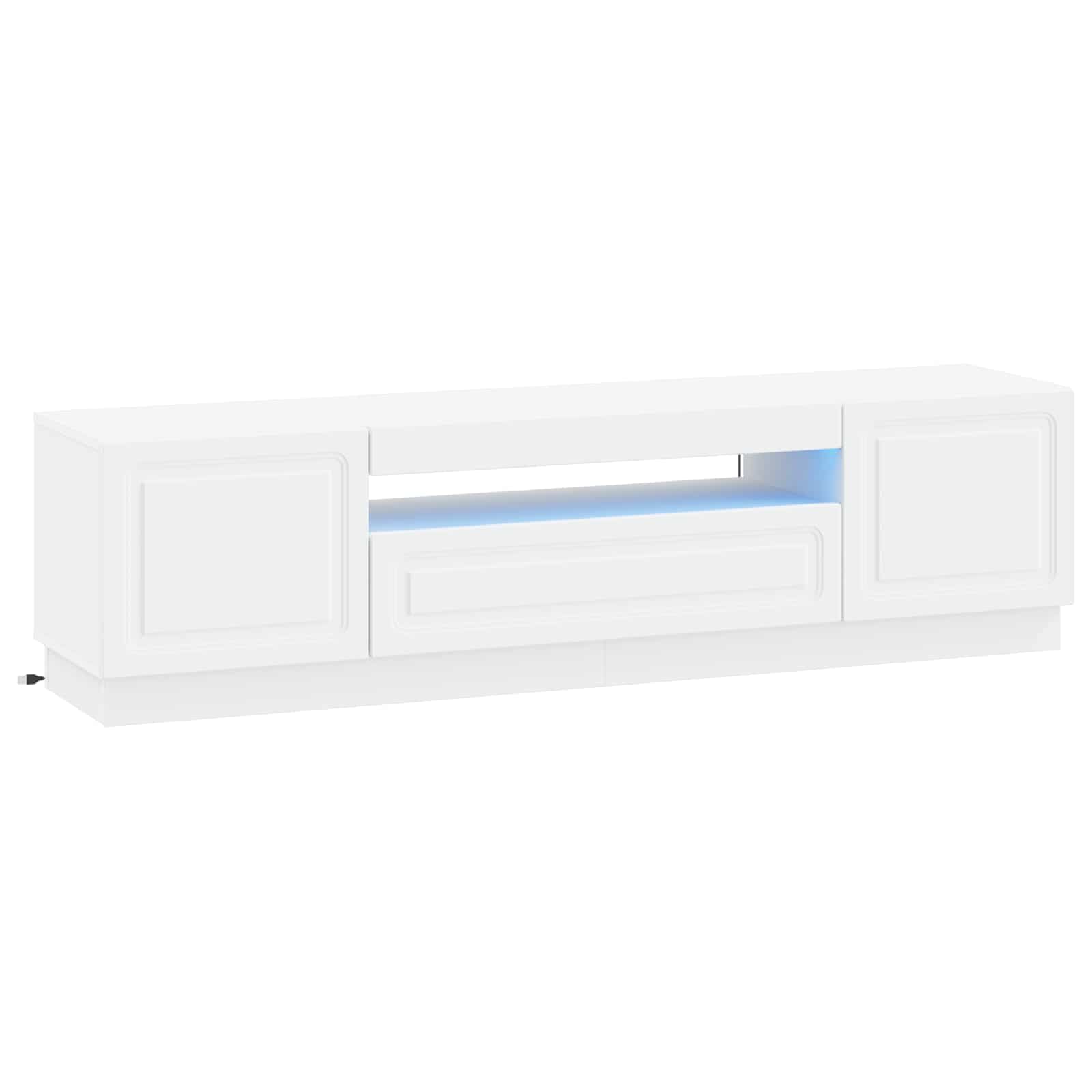 LED TV-kaappi valkoinen Tekninen puu