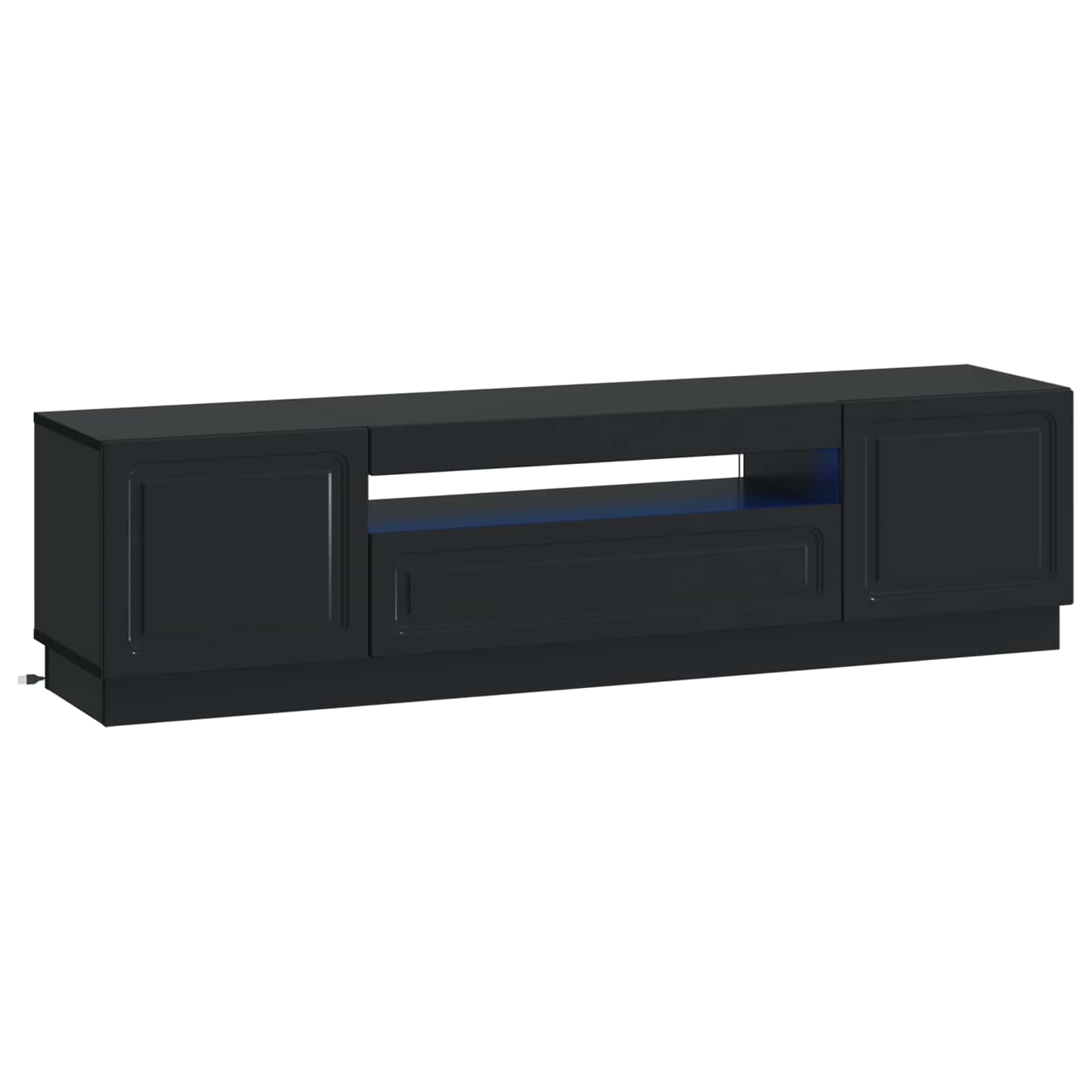 LED TV-kaappi Musta Tekninen puu