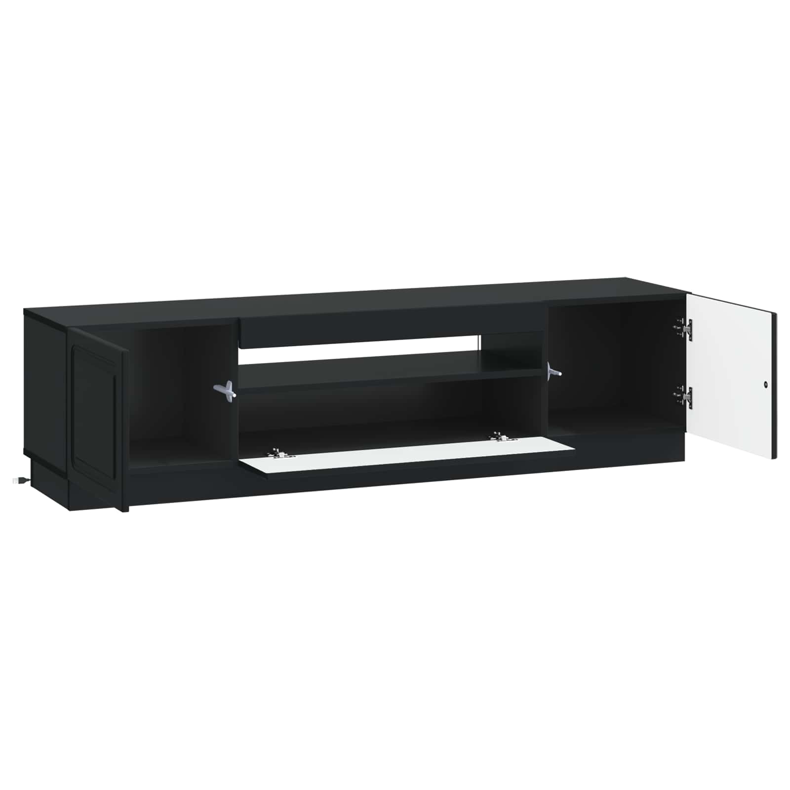 LED TV-kaappi Musta Tekninen puu - Image 3