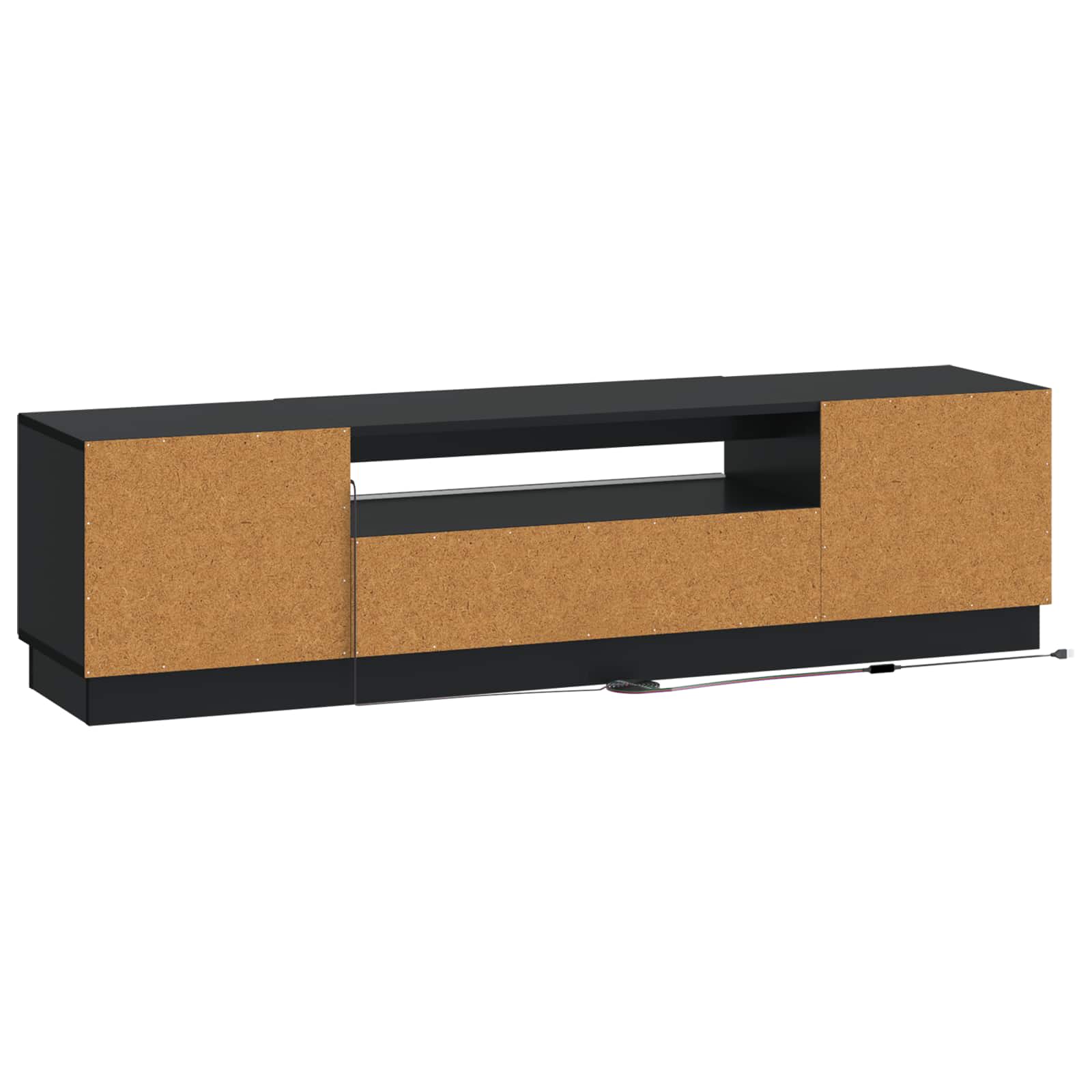 LED TV-kaappi Musta Tekninen puu - Image 6