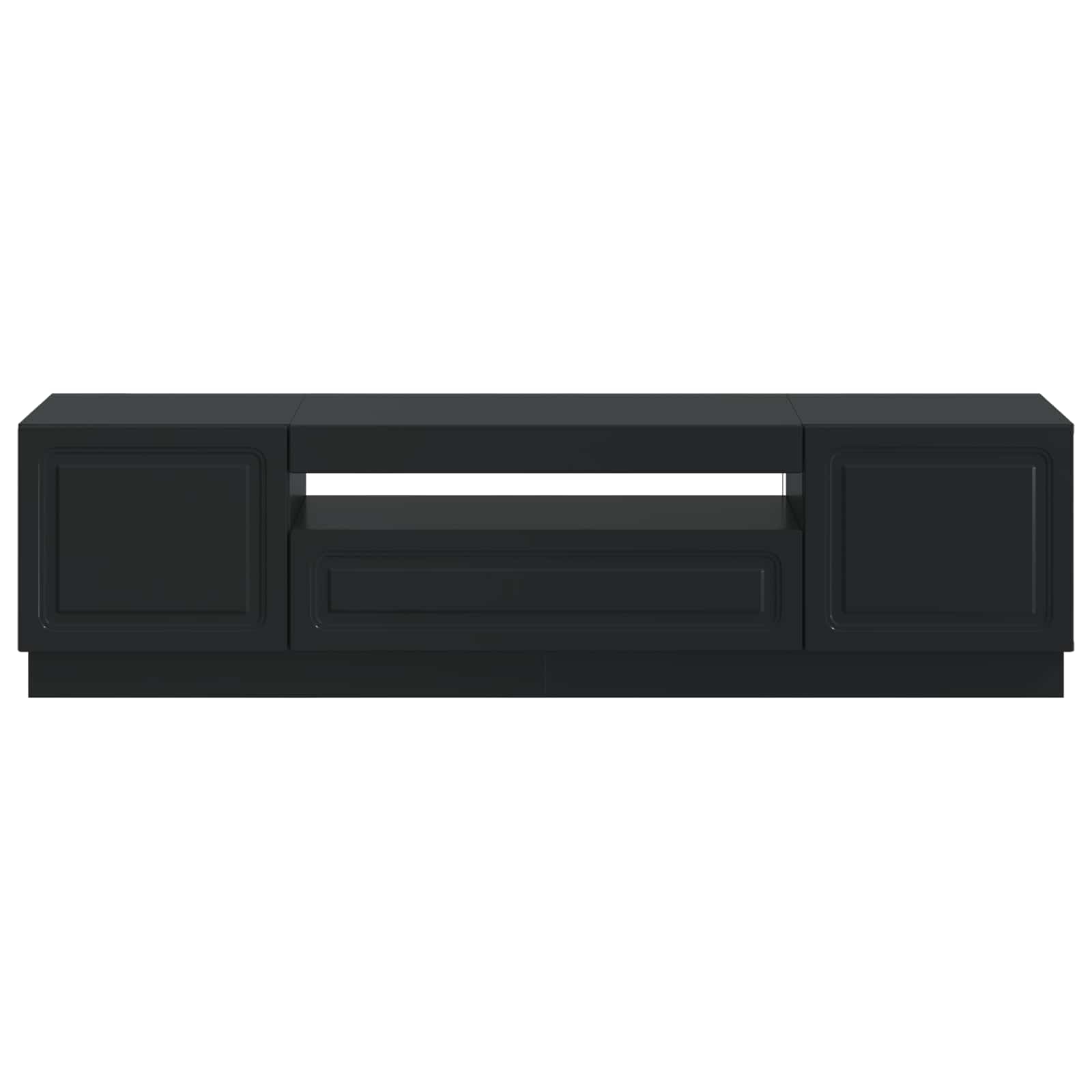 LED TV-kaappi Musta Tekninen puu - Image 4