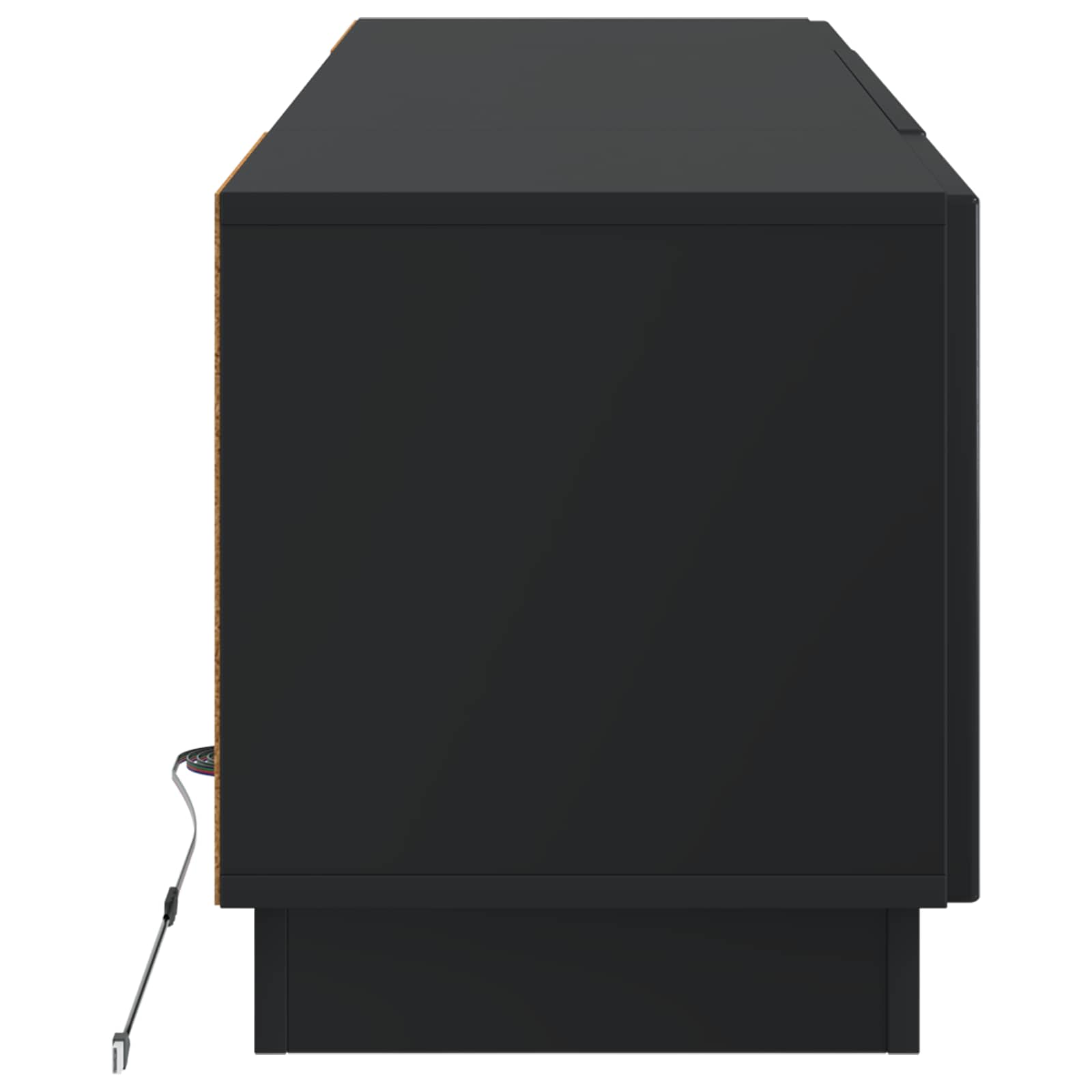 LED TV-kaappi Musta Tekninen puu - Image 5