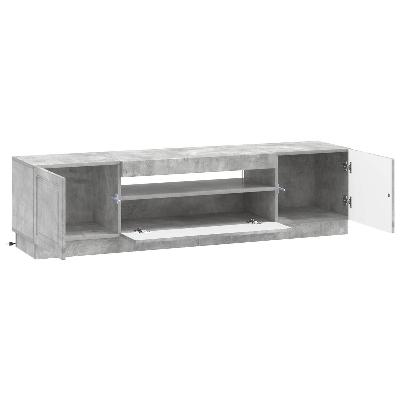 LED TV-kaappi Betoninharmaa Tekninen puu - Image 3