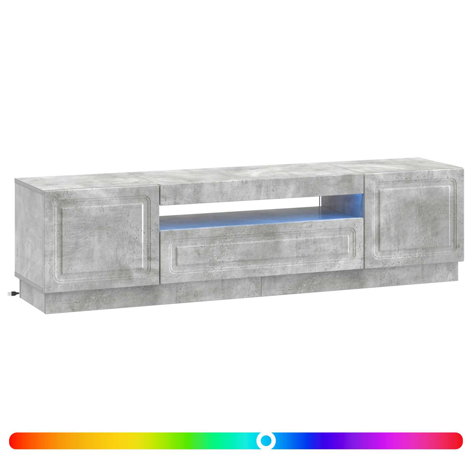 LED TV-kaappi Betoninharmaa Tekninen puu - Image 2
