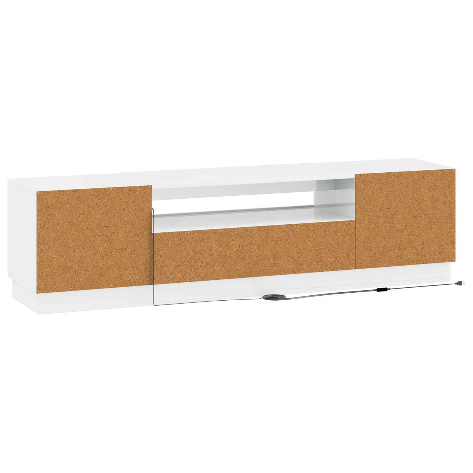 LED TV-kaappi Korkeakiiltoinen valkoinen Tekninen puu - Image 6