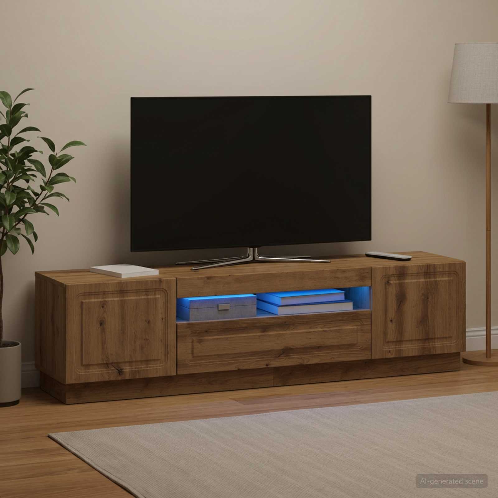 LED TV-kaappi Artisaanitammi Tekninen puu
