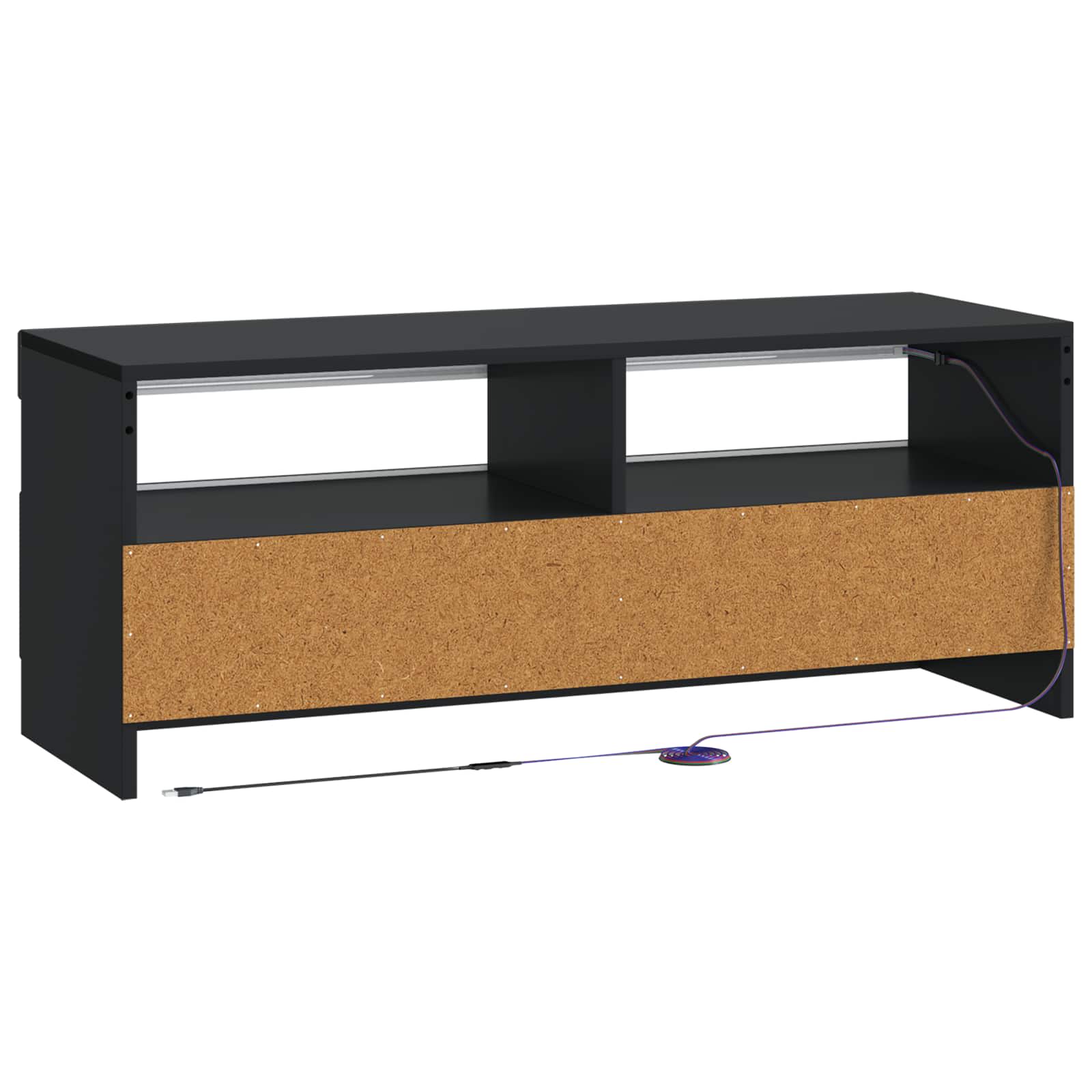 LED TV-kaappi Musta Tekninen puu - Image 6