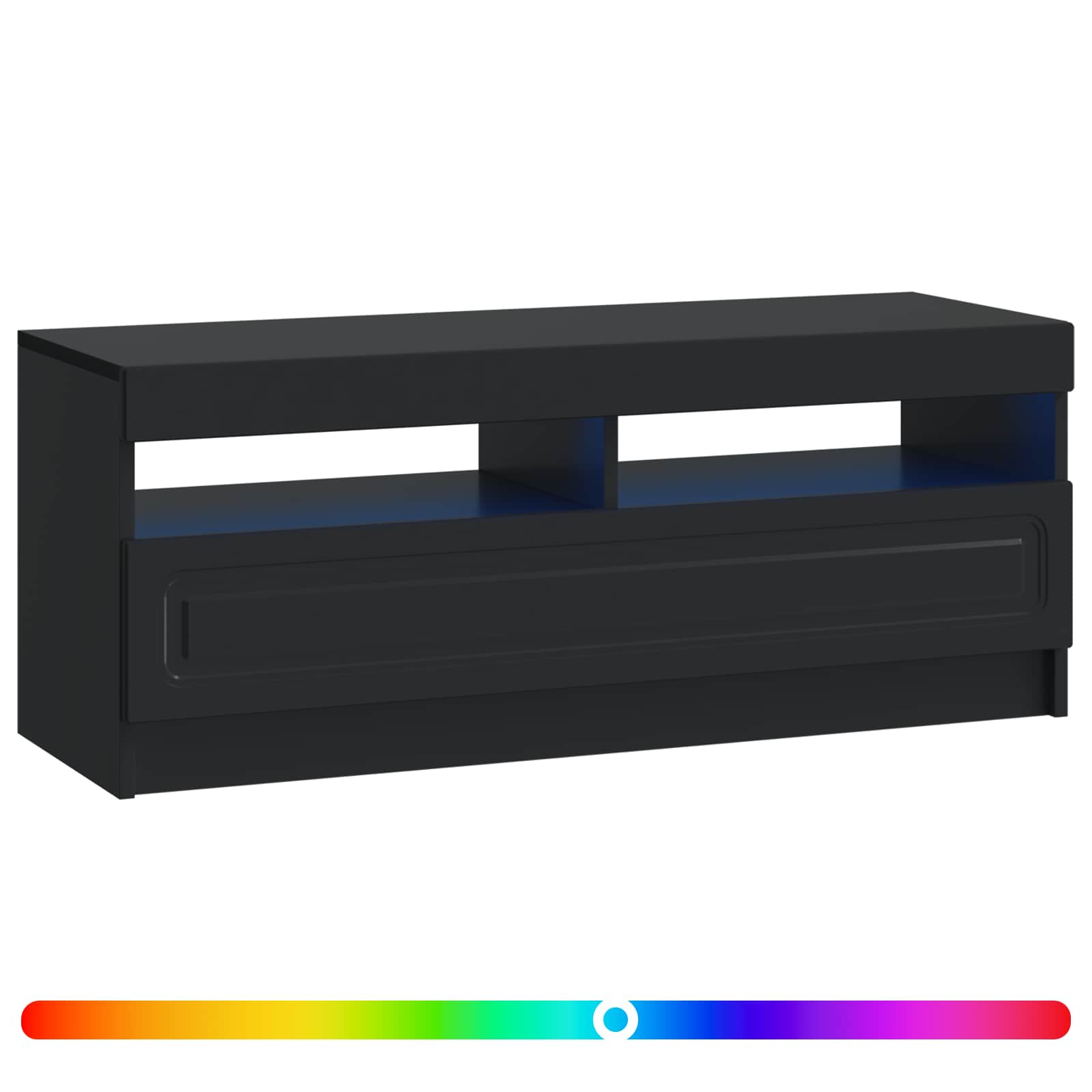 LED TV-kaappi Musta Tekninen puu - Image 2