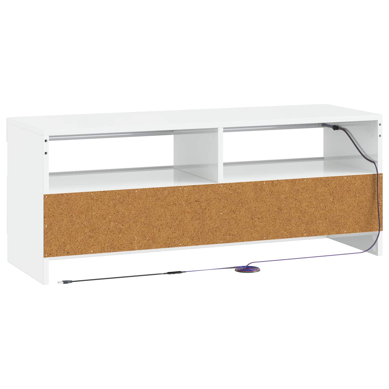 LED TV-kaappi Korkeakiiltoinen valkoinen Tekninen puu - Image 6