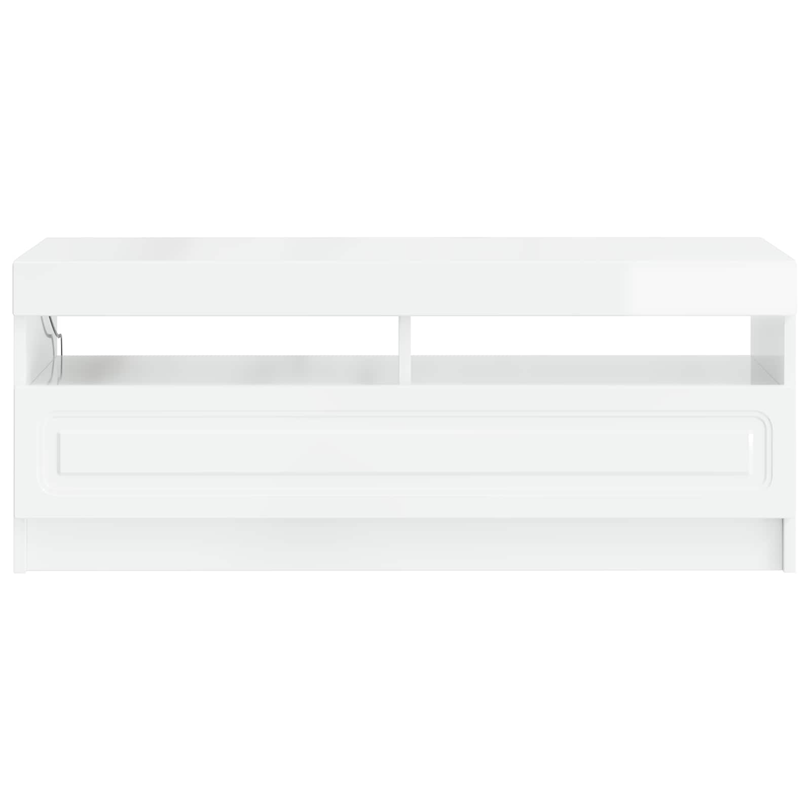 LED TV-kaappi Korkeakiiltoinen valkoinen Tekninen puu - Image 4