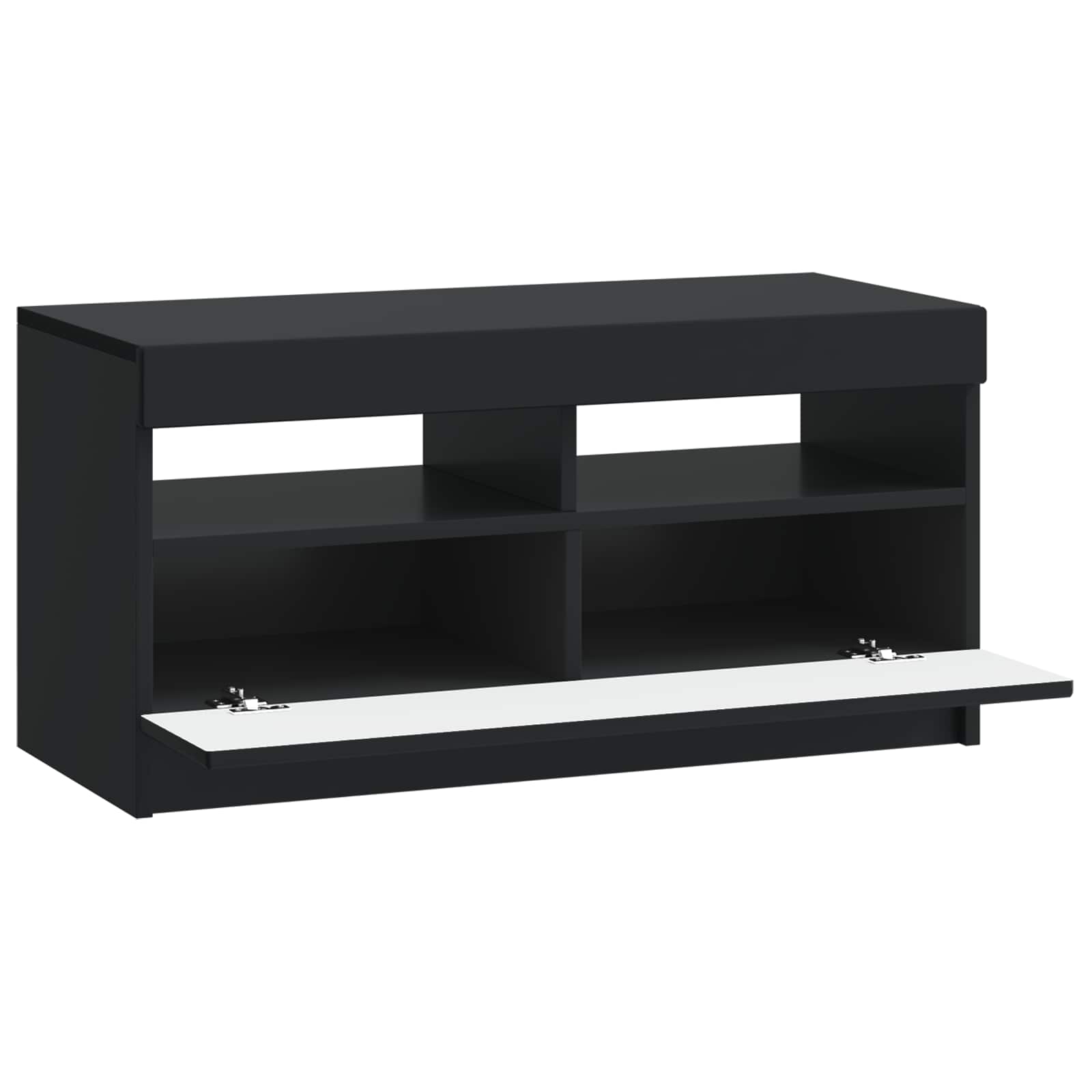 LED TV-kaappi Musta Tekninen puu - Image 3