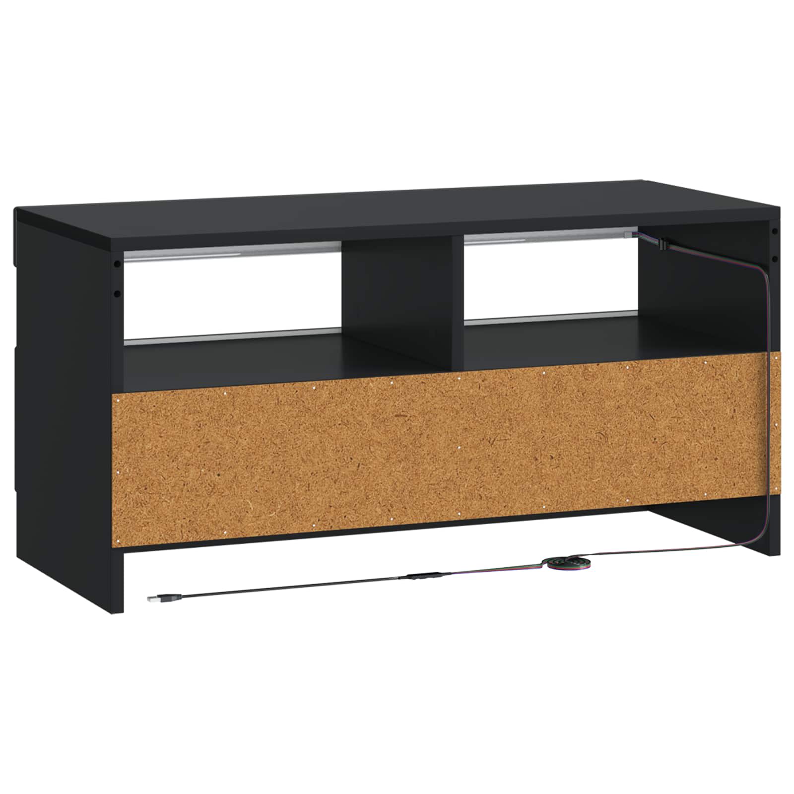 LED TV-kaappi Musta Tekninen puu - Image 6
