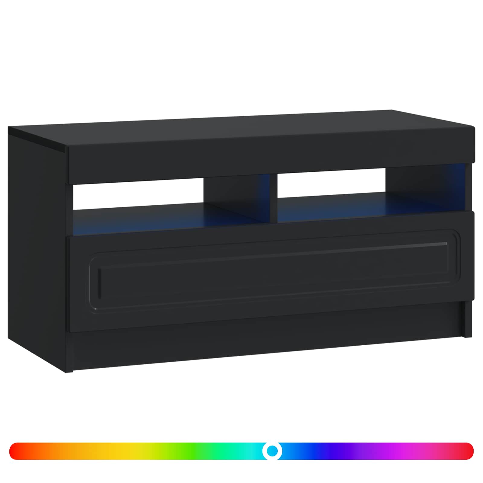 LED TV-kaappi Musta Tekninen puu - Image 2