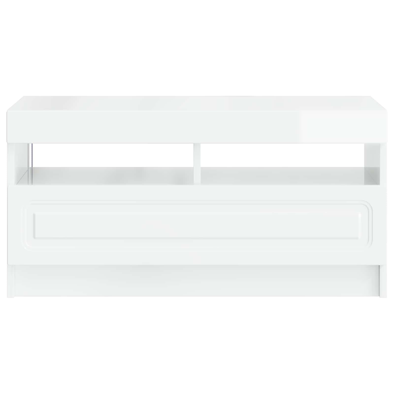 LED TV-kaappi Korkeakiiltoinen valkoinen Tekninen puu - Image 4