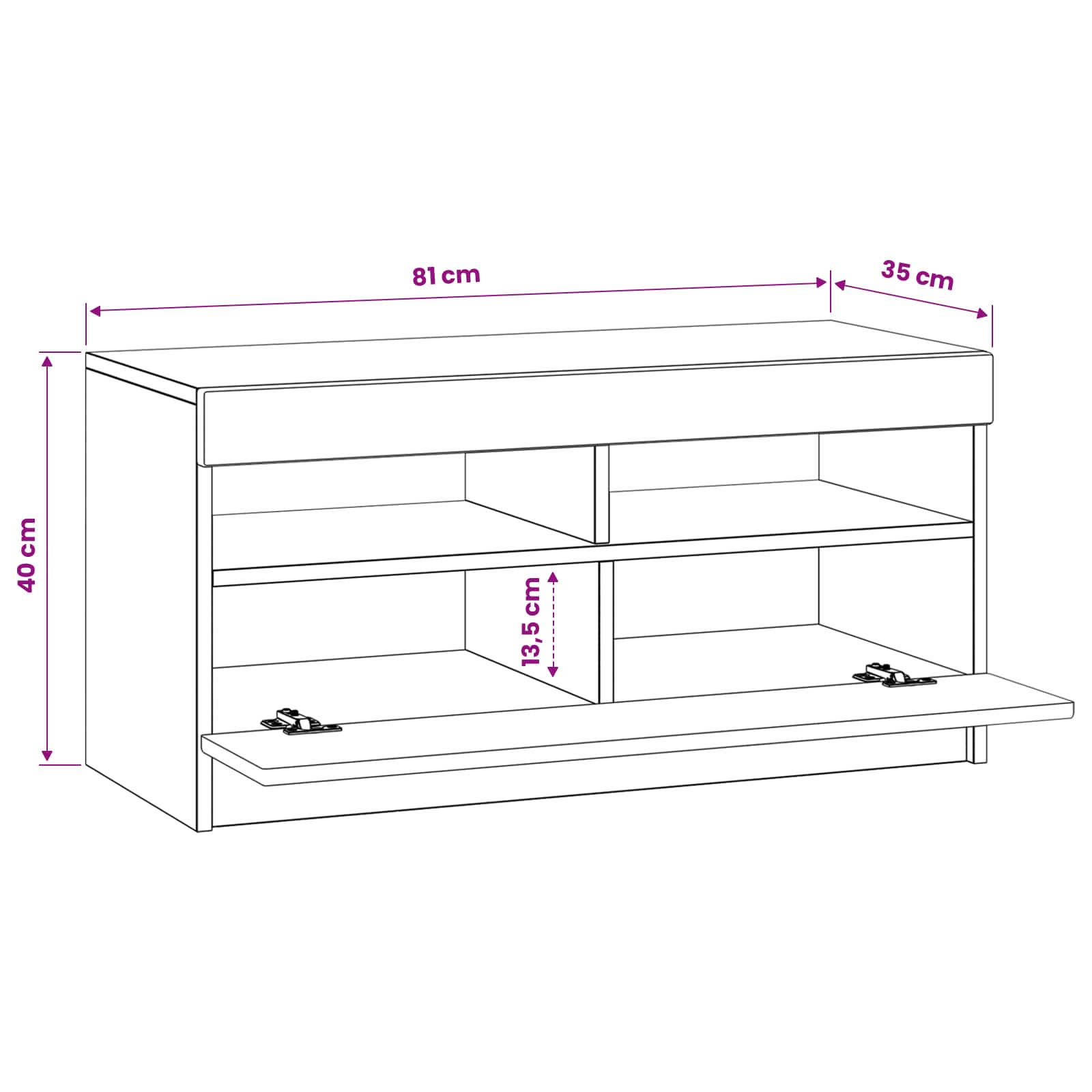 LED TV-kaappi Vanha puu Tekninen puu - Image 9