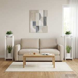 Stojalo za rastline s polico 2 pcs Bela 30 x 30 x 100 cm