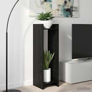 Stojalo za rastline s polico Črni Hrast 30 x 30 x 100 cm