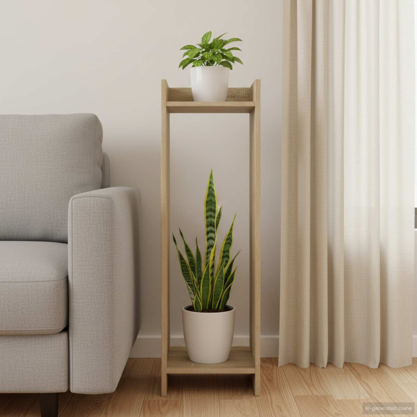 Plantenstandaard Sonoma Eiken 30 x 30 x 100 cm Bewerkt hout image 4