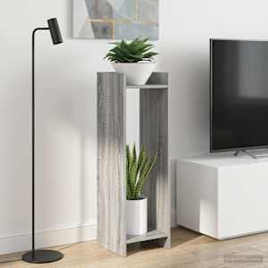 Stojalo za rastline s polico 2 pcs Siva Sonoma 30 x 30 x 100 cm