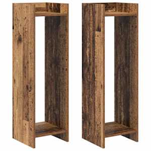 Stojan na rostliny s policí 2 pcs Staré dřevo 30 x 30 x 100 cm - obrázek 2