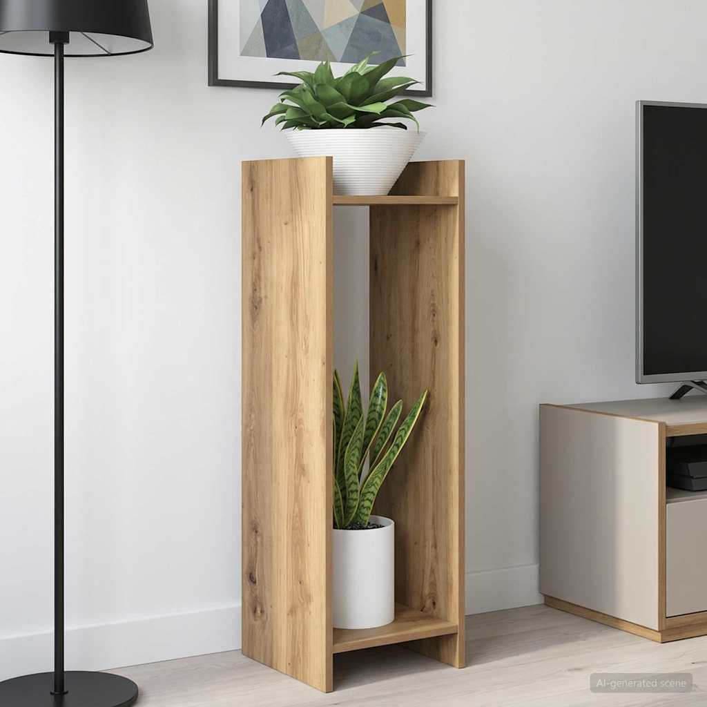 vidaXL Suport pentru plante cu raft Stejar Artizanal 30 x 30 x 100 cm