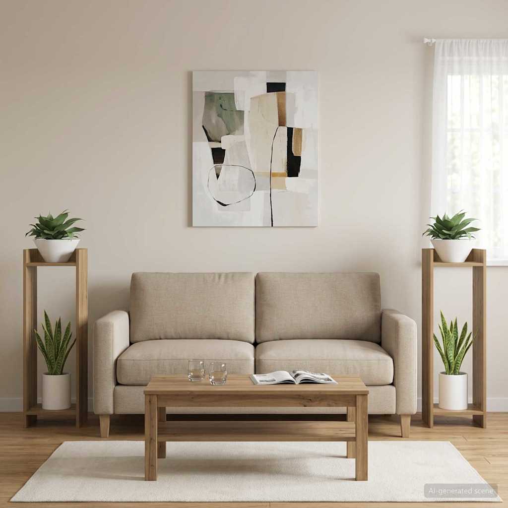 Stojan na rostliny s policí 2 pcs Řemeslný Dub 30 x 30 x 100 cm - obrázek 4
