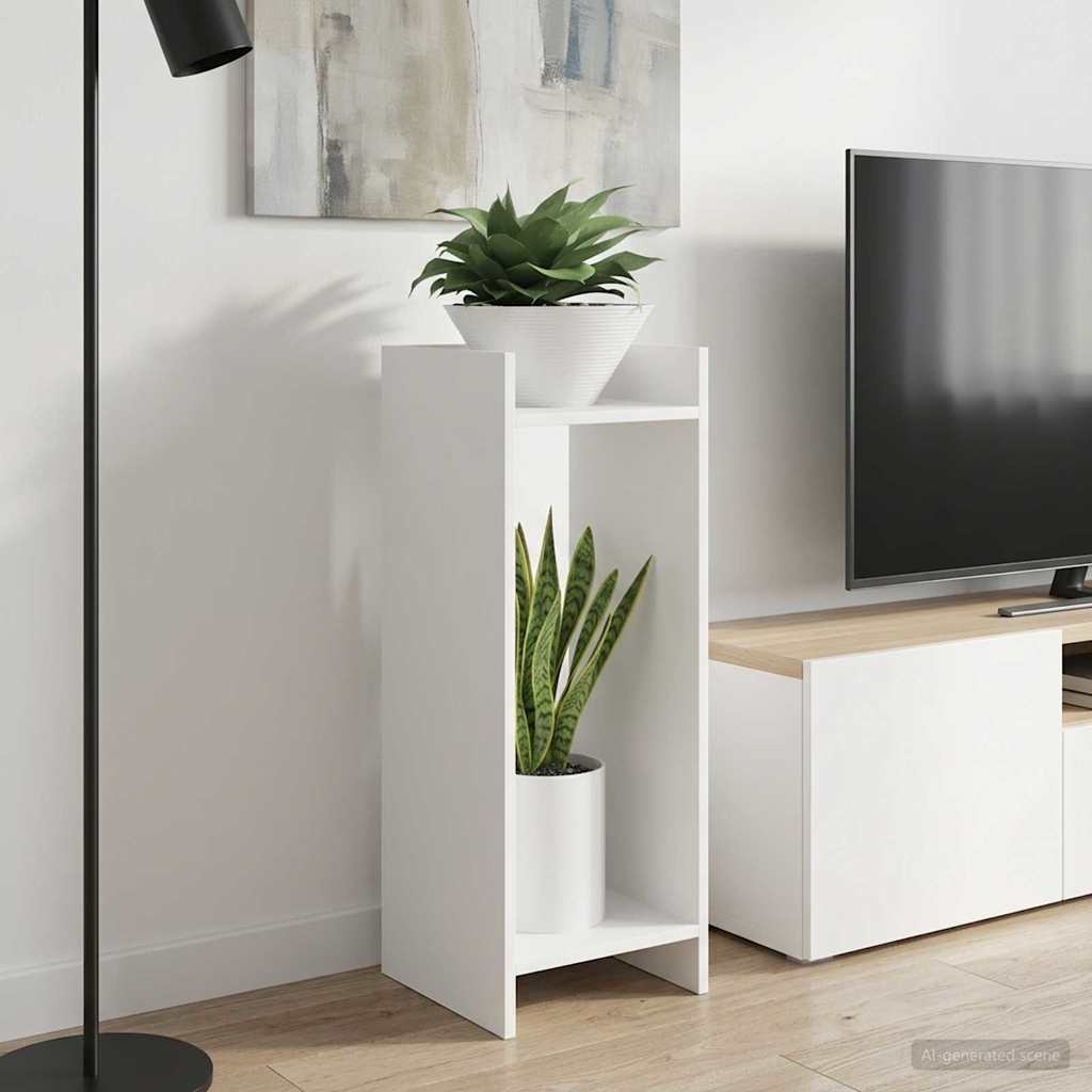 Plantenstandaard Wit 30 x 30 x 80 cm Geconstrueerd hout image 1