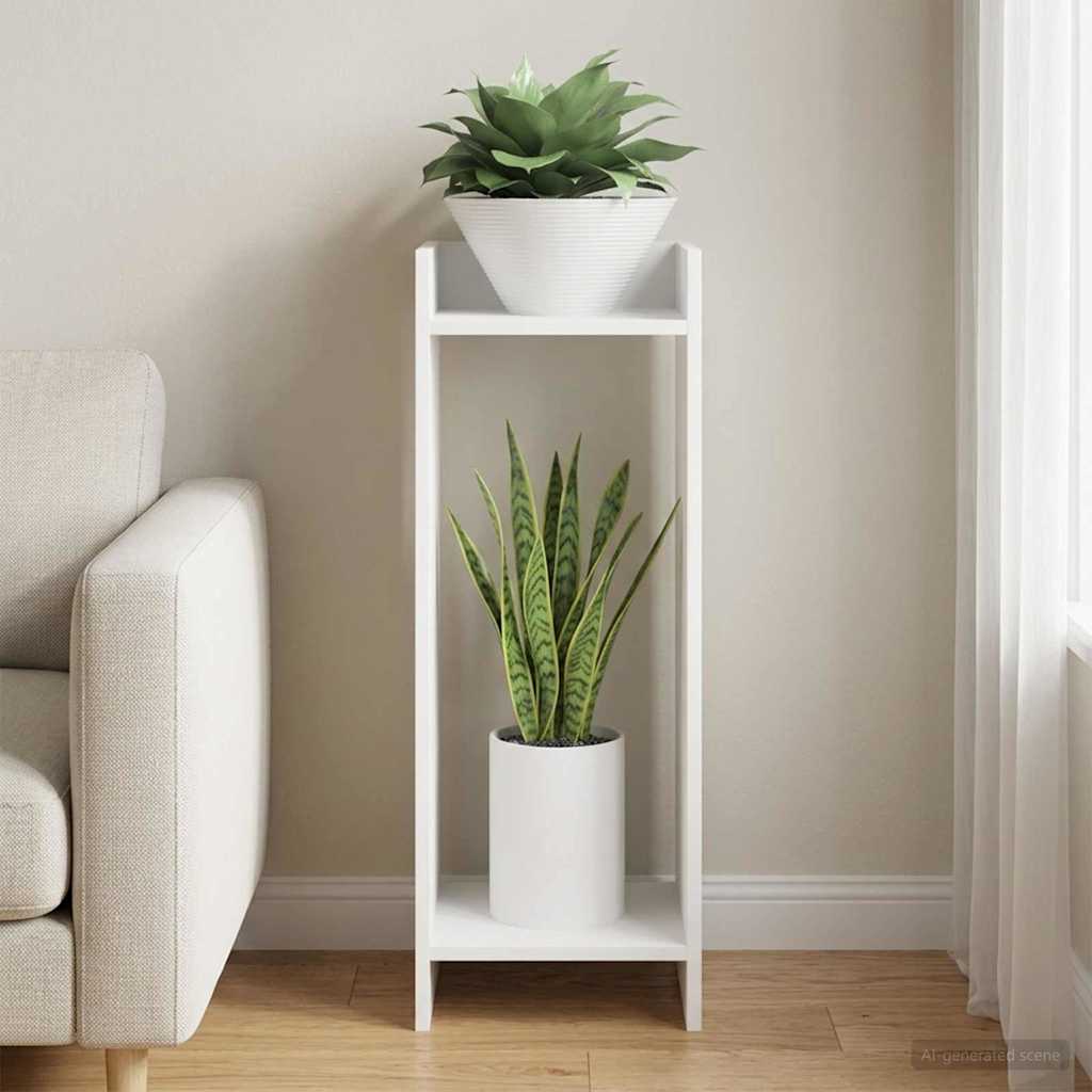 Stojan na rostliny Bílý 30 x 30 x 80 cm Dřevěný materiál