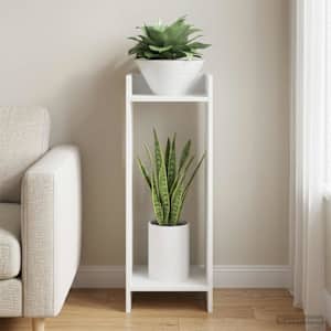 Stojalo za rastline Bela 30 x 30 x 80 cm Konstruirano leseno