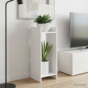 Stojalo za rastline s polico 2 pcs Bela 30 x 30 x 80 cm