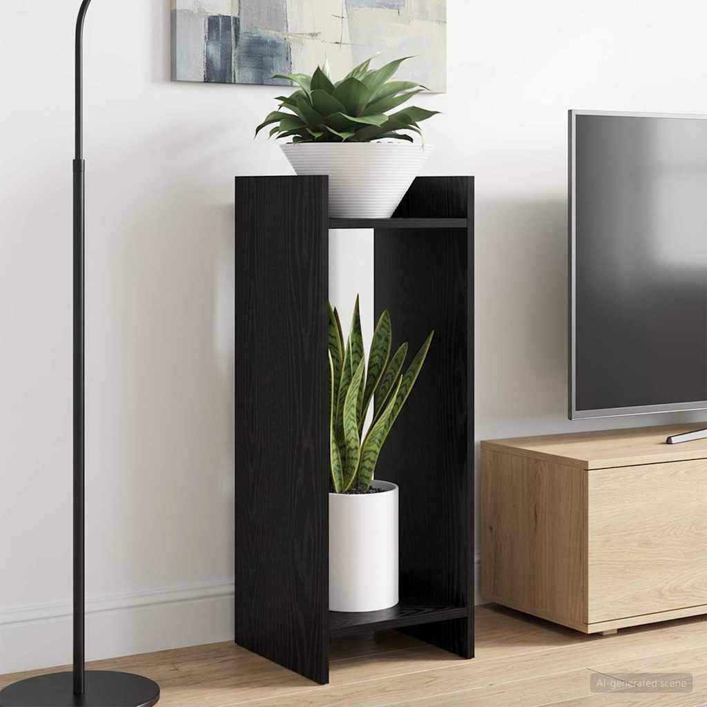 vidaXL Planteholder Svart eik 30 x 30 x 80 cm Konstruert tre