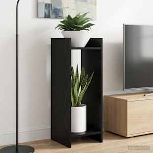 Stojalo za rastline s polico Črni Hrast 30 x 30 x 80 cm