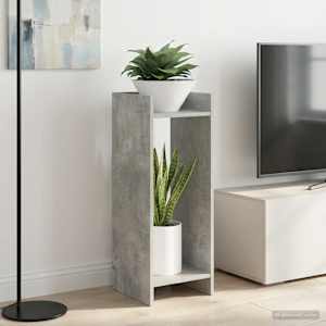 Stojalo za rastline s polico 2 pcs Beton Siva 30 x 30 x 80 cm