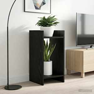 Stojalo za rastline s polico Črni Hrast 30 x 30 x 60 cm