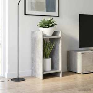 Stojalo za rastline s polico 2 pcs Beton Siva 30 x 30 x 60 cm