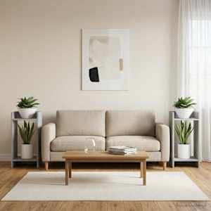 Stojalo za rastline s polico 2 pcs Beton Siva 30 x 30 x 60 cm
