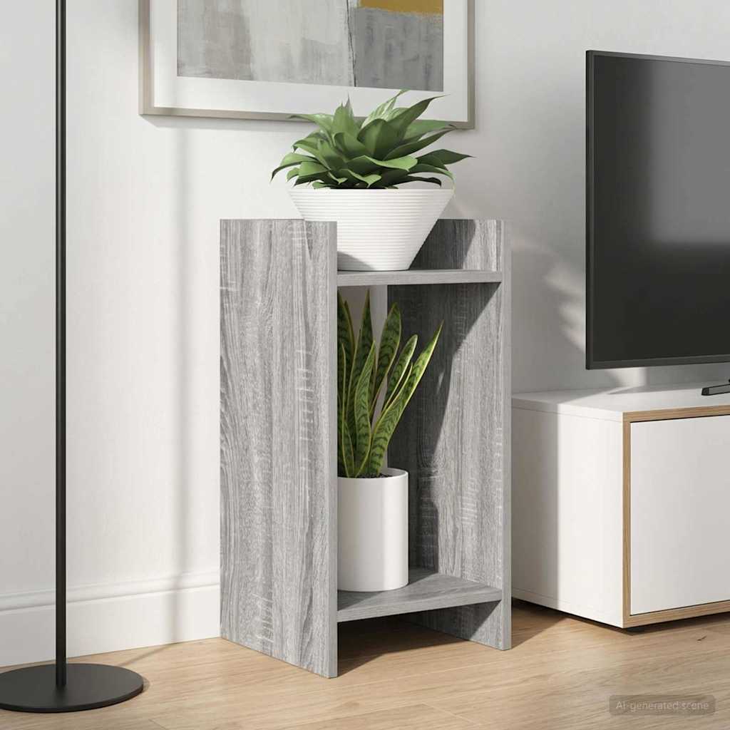 vidaXL Suport pentru plante cu raft 2 pcs Sonoma gri 30 x 30 x 60 cm