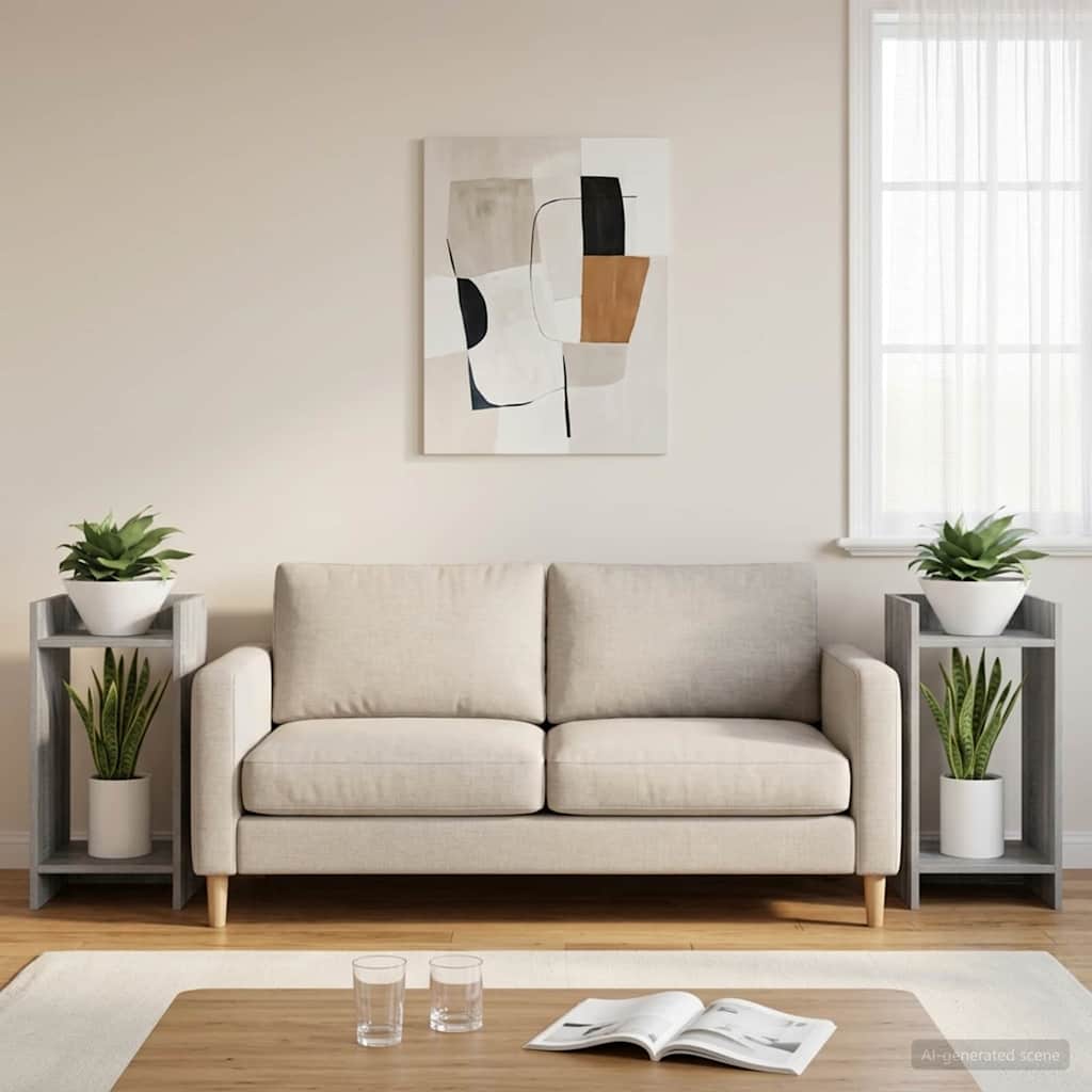 Stojan na rostliny s policí 2 pcs Šedá Sonoma 30 x 30 x 60 cm
